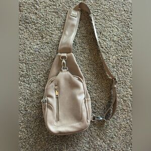 Super Soft faux leather grey sling Cross Body Bag - Like New!